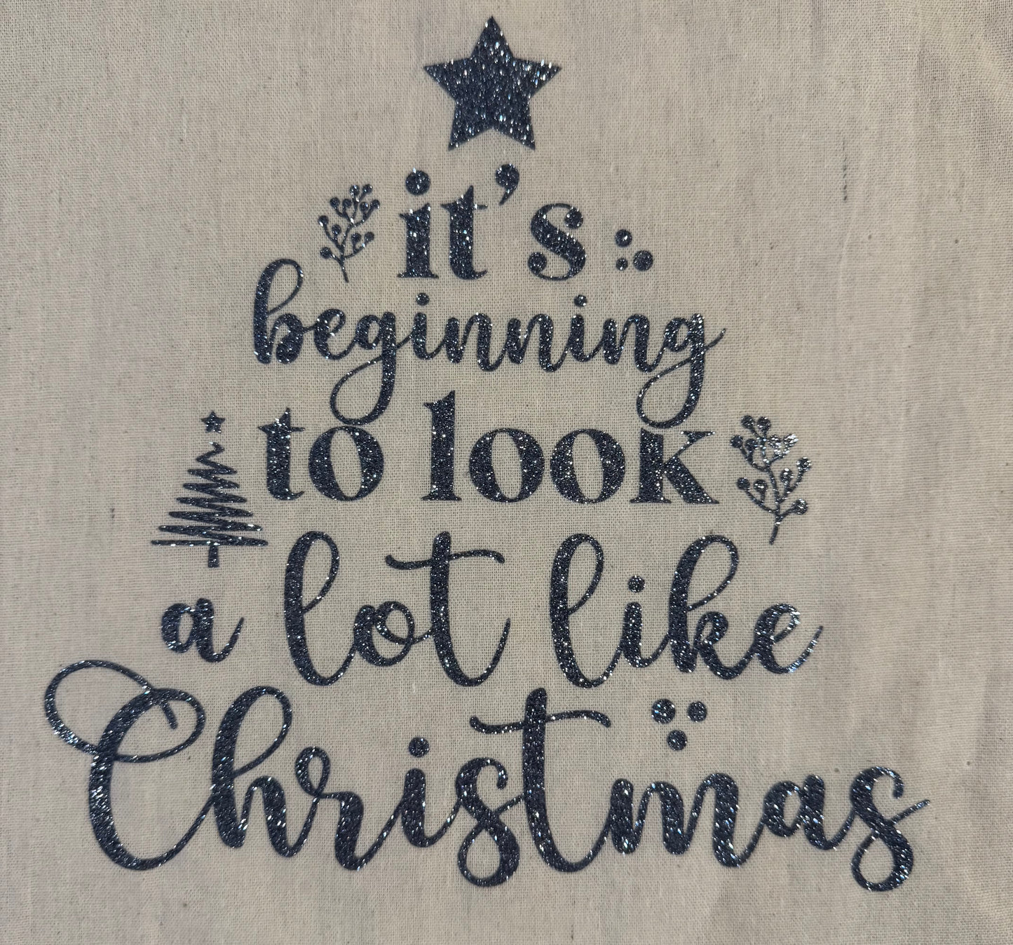 Text Christmas Tree Tote Bag