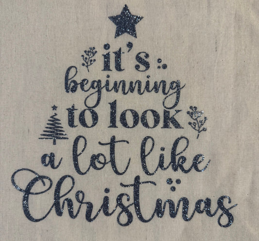 Text Christmas Tree Tote Bag