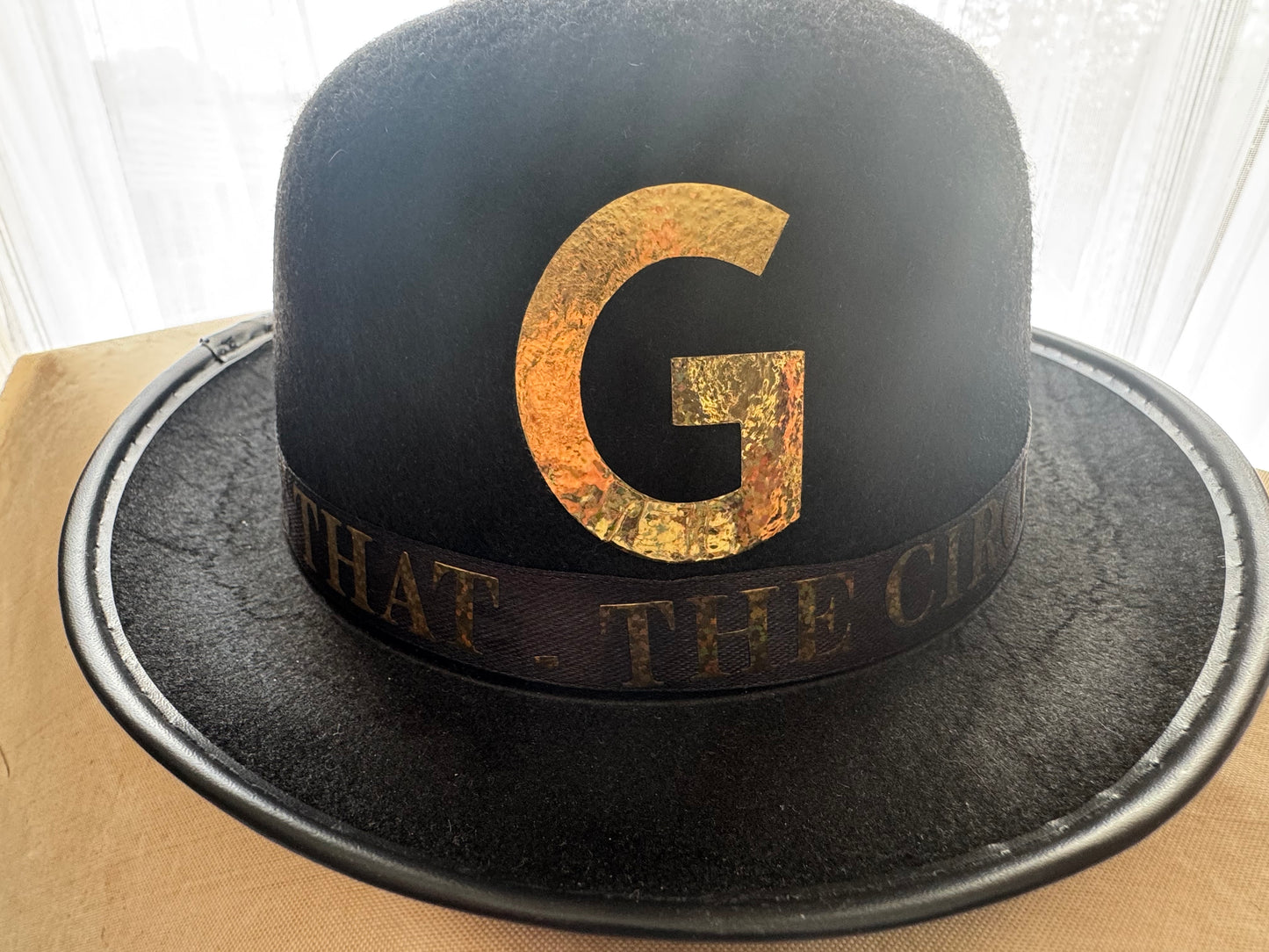 SALE Bowler hat with a Gold Holographic G