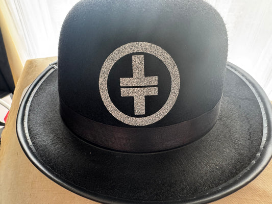 SALE Bowler hat with a silver glitter TT logo