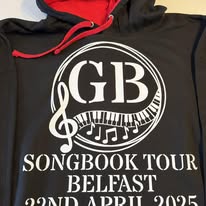 Two tone hoodie with GB songbook design